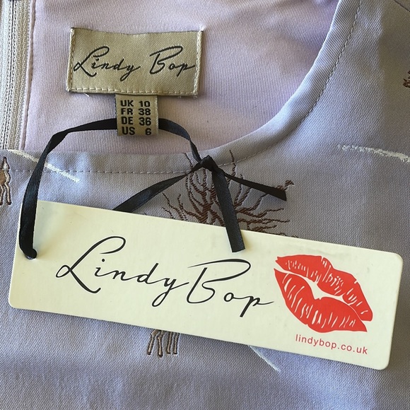 Lindy Bop Vintage “Holly” style winter scene party dress with 3/4 length sleeves - Picture 4 of 5